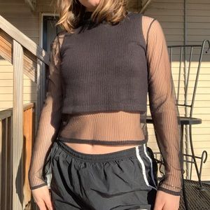 Brandy Melville Mesh Long Sleeve Top
